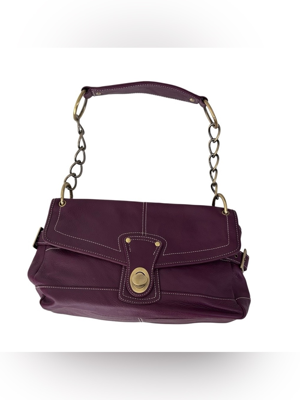 Y2K Style Soprano Purple Leather Handbag